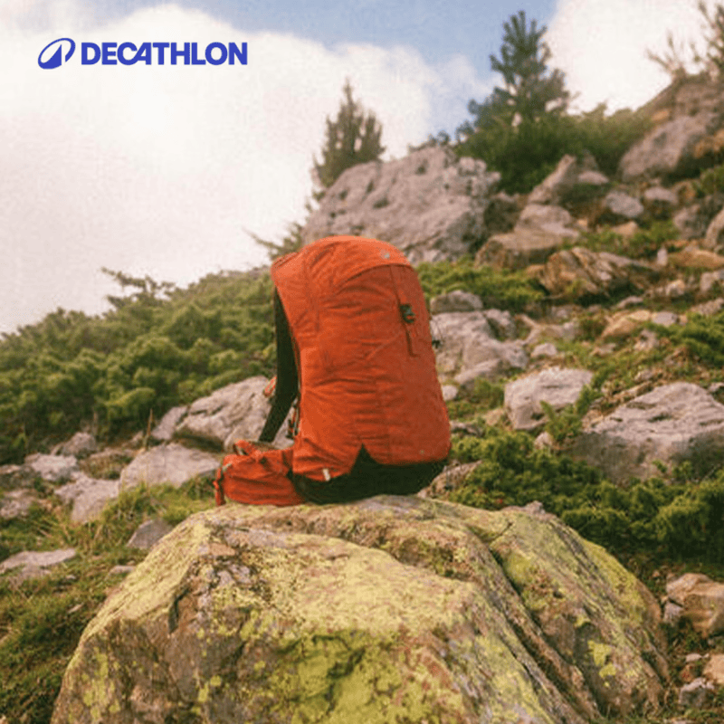 迪卡侬（DECATHLON）登山包徒步背包双肩包MH500新款户外旅行轻量化背负系统大容量 朱砂橙-25L 升级新款
