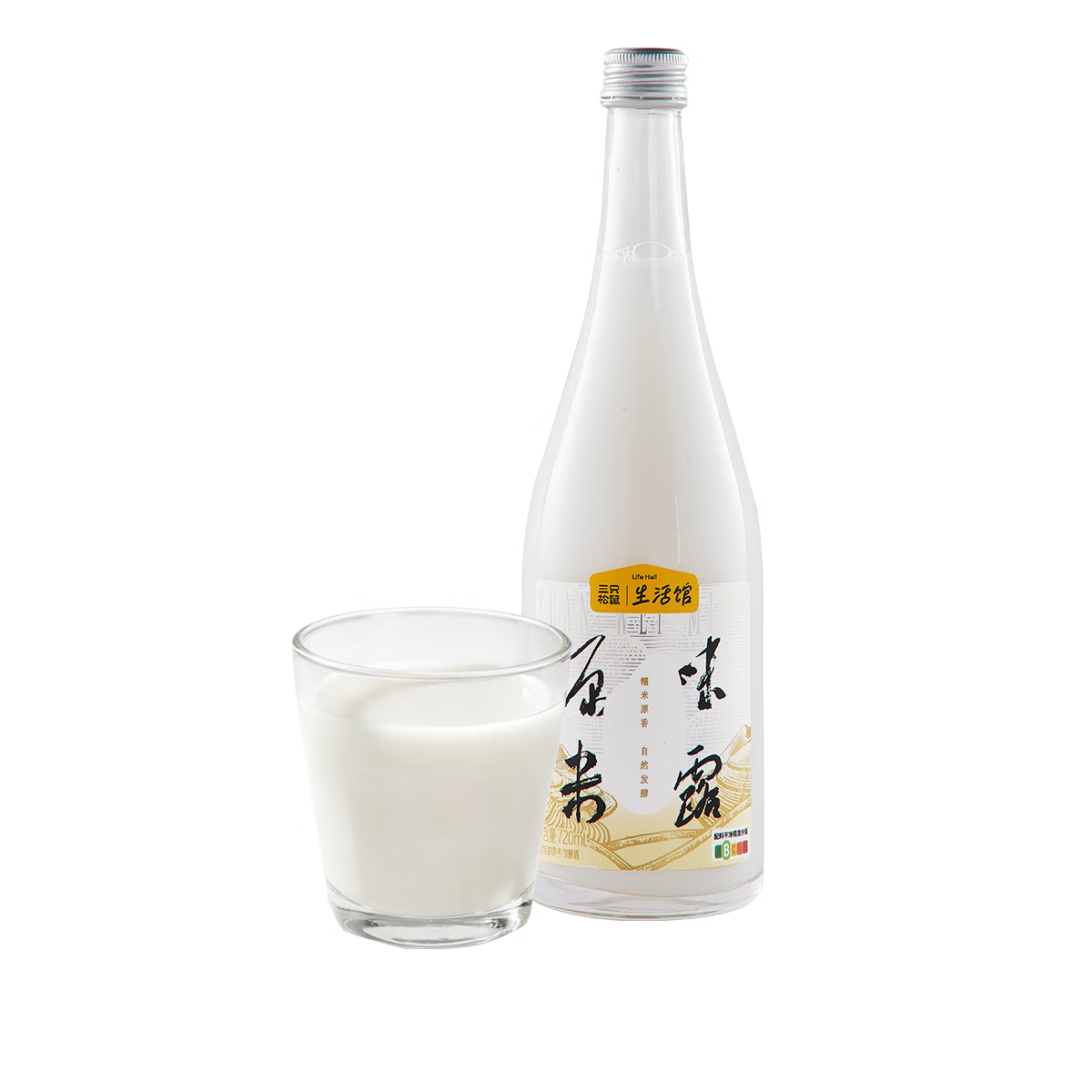 三只松鼠生活馆 原味米露750ml0.5度湖北孝感正宗糯米酒米酿酒酿稠酒甜酒醪糟