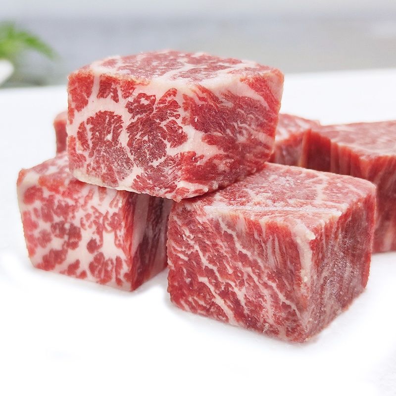鲜安漫澳洲安格斯 和牛肉粒m4-5 厚切原切雪花牛肉粒 新鲜烧烤肉 500g