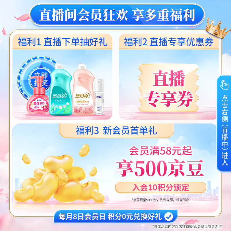 蓝月亮 深层洁净洗衣液 自然清香 500g/瓶 高效除螨 强效去污