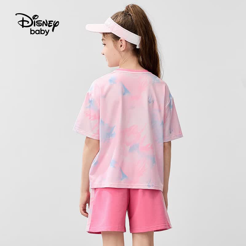 迪士尼(Disney)迪士尼男女童运动套装2026夏季新款儿童休闲运动套装两件套女夏装 银河粉 140 高135-145cm重60-70斤