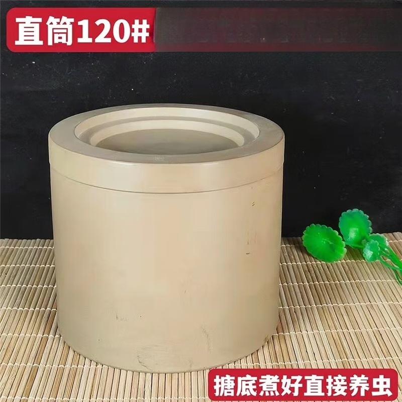 hkml素面双环120#蛐蛐罐蟋蟀盆柴窑烧制山东丫头家烧制