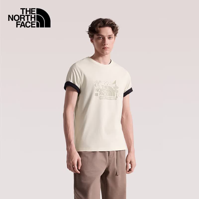 北面（The North Face）半袖棉感T恤男女户外运动吸湿圆领短袖 8GVE QLI XL