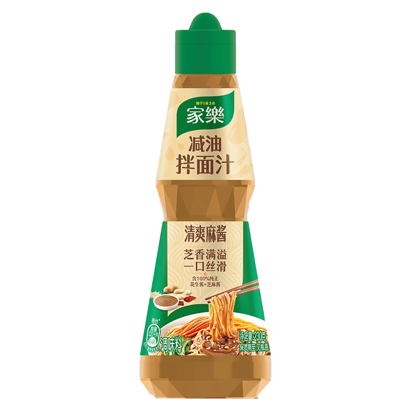 家乐凉拌汁系列 减油凉拌汁清爽麻酱口味230g 海鲜捞汁沙拉油醋汁