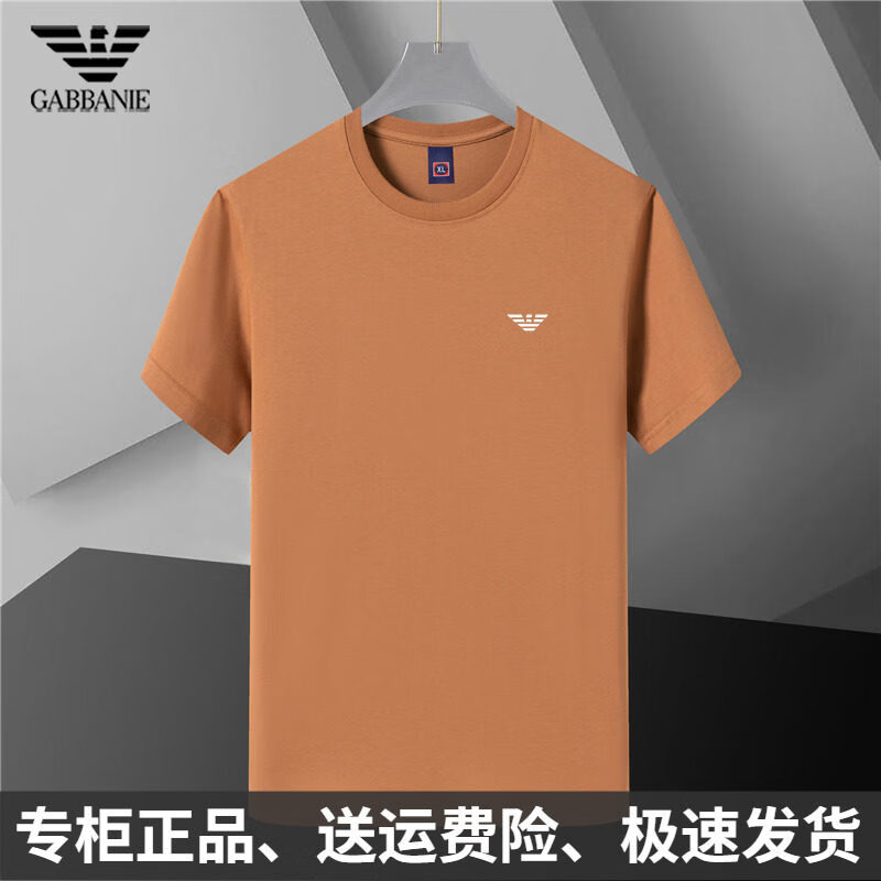 阿玛尼（ARMANI）正品【断码清仓】 纯棉短袖T恤男圆领夏季青年休闲纯色体恤 国际一线品牌白色 XL (推荐110-135斤)