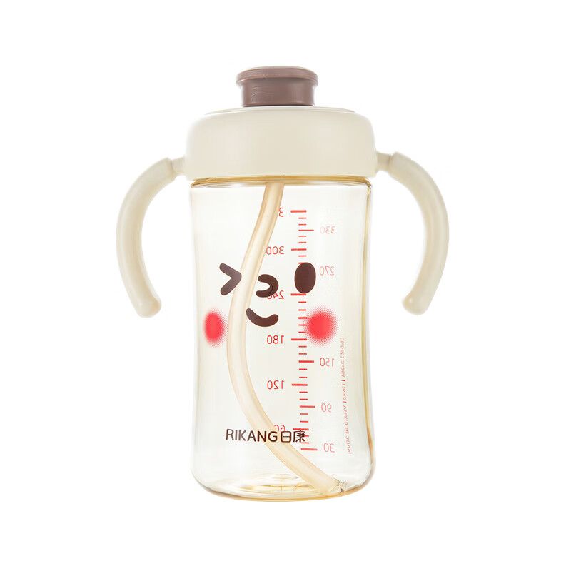 日康（rikang）直饮杯 PPSU奶瓶1岁+以上儿童水杯牛奶杯 【360ML】B1077白色直饮杯