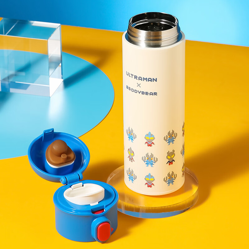 杯具熊（BEDDYBEAR） 成人女保温杯大容量316不锈钢学生水杯车载商务户外水杯送礼物 玩潮像素奥特曼480ml