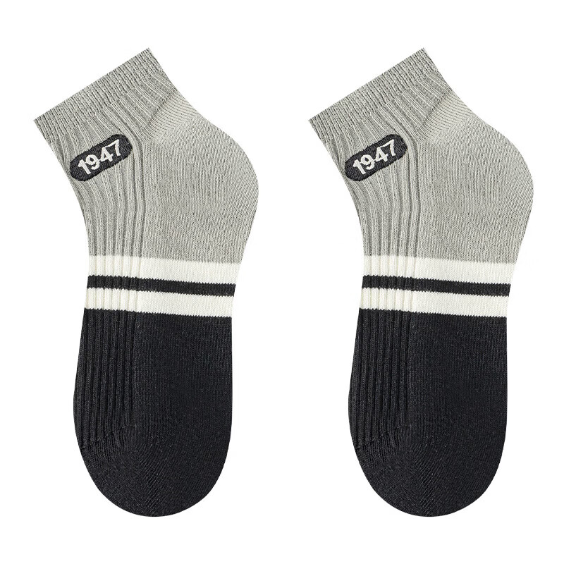 宜而爽春夏季薄款运动短袜男5双装