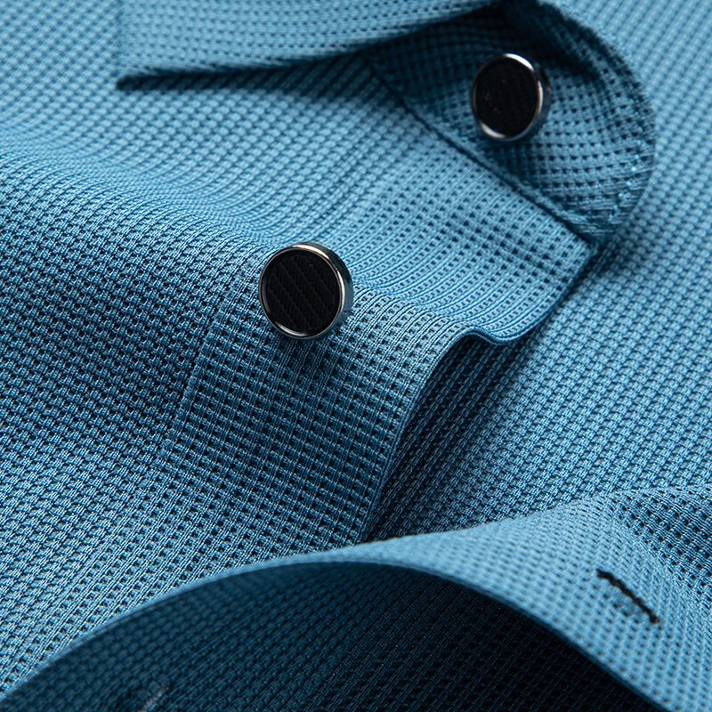 罗蒙（ROMON）华夫格高弹短袖t恤男冰丝弹力T恤中青年男士纯色翻领polo 深蓝 XL (180) (建议135-155斤)