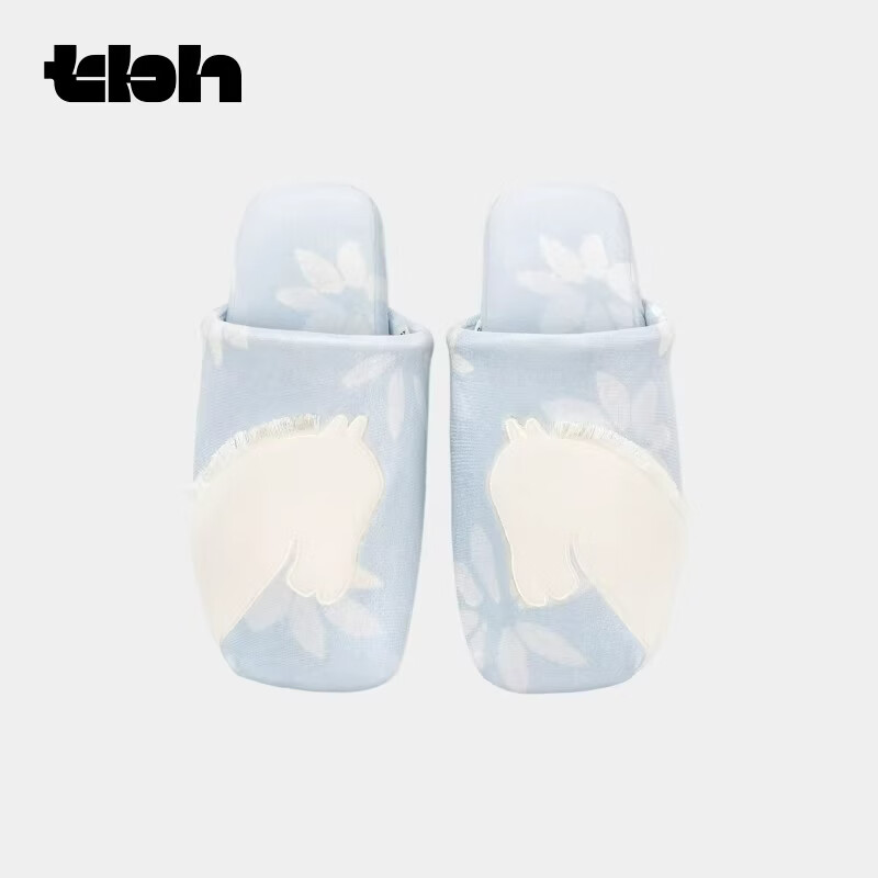 野兽派家居（tbh）马年限定丝绒拖鞋冬季鞋子可外穿室内情侣家居鞋 丝绒拖鞋-小花马 40-41