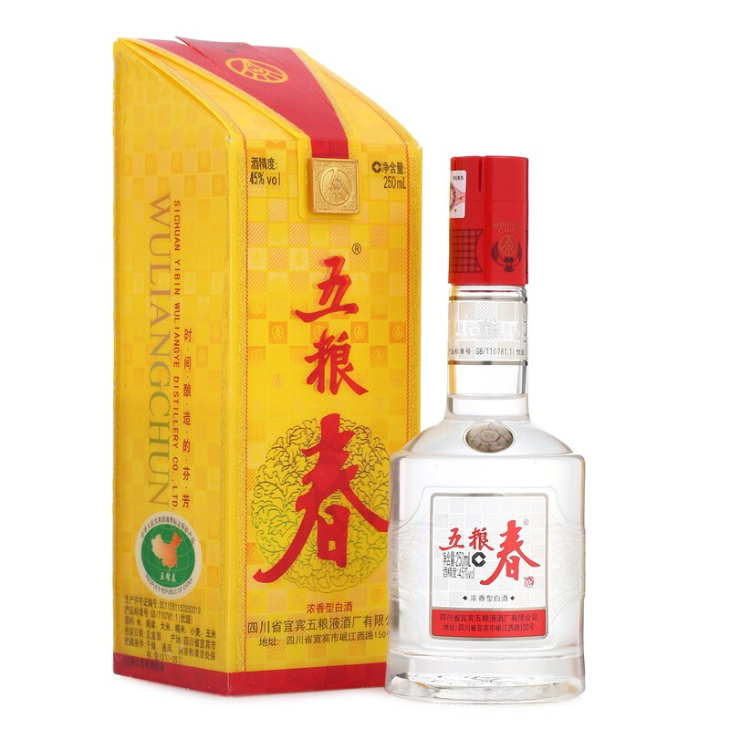 五粮液 五粮春 浓香型高度白酒 粮食酒水  45度250ml单瓶装属于什么档次？