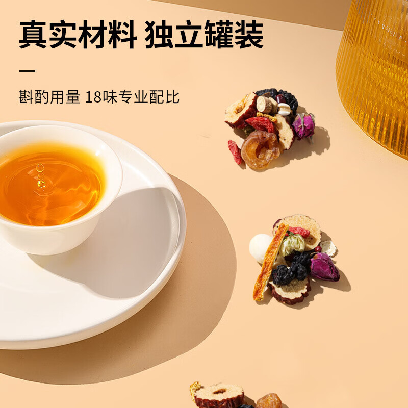 同仁堂人参姜枣陈皮玫瑰茶24罐养生滋补女神节礼物养生茶礼盒 360g（内含24罐）