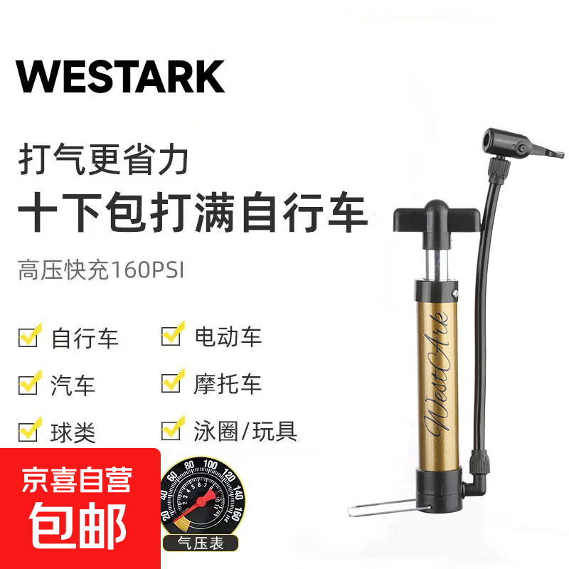 高压打气筒电动车山地车公路车自行车便携式电瓶车摩托车充气多功能打气筒通用打气 迷你款小打气筒（便携式）