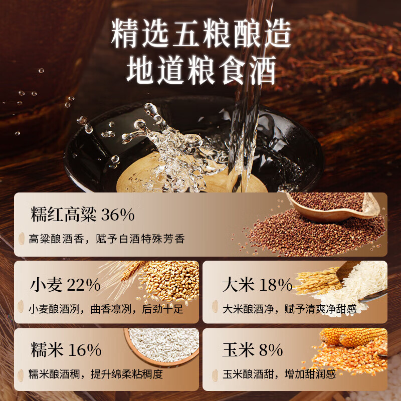 真藏岁月 浓香型白酒老窖原浆纯粮食酒高粱酒泡药酒散装浸泡酒高度口粮酒 42度 5L 纯粮酒（自饮、泡果酒）