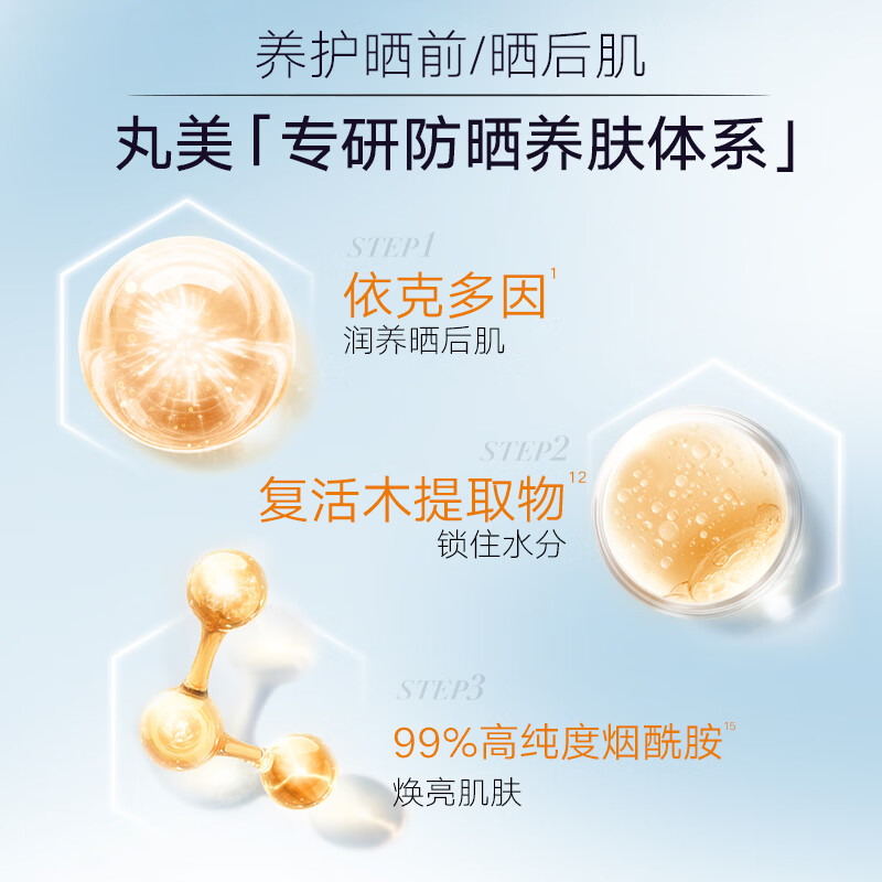 丸美(MARUBI)防晒补水舒缓修护套装 轻薄不油腻防晒乳SPF50 PA+++ 防晒霜军训 【到手40g】小金针防晒