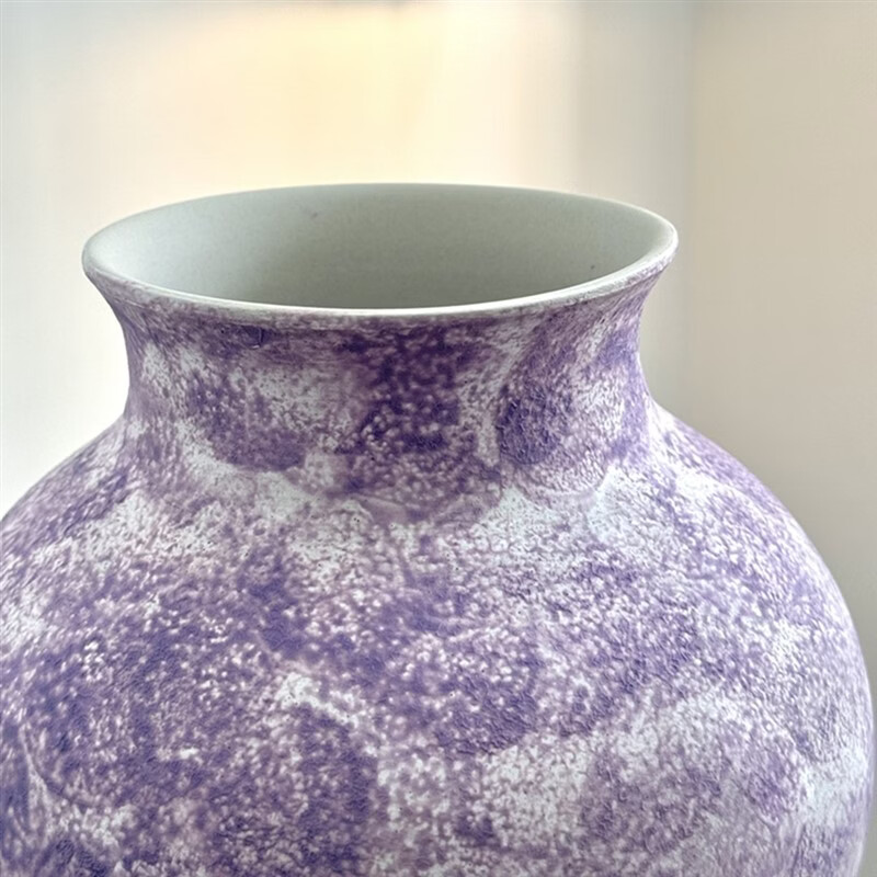 咏幻景德镇陶瓷花瓶感轻奢梦幻紫色小花瓶客厅餐桌复古水培插花器 彩色浪漫高24口10直径21