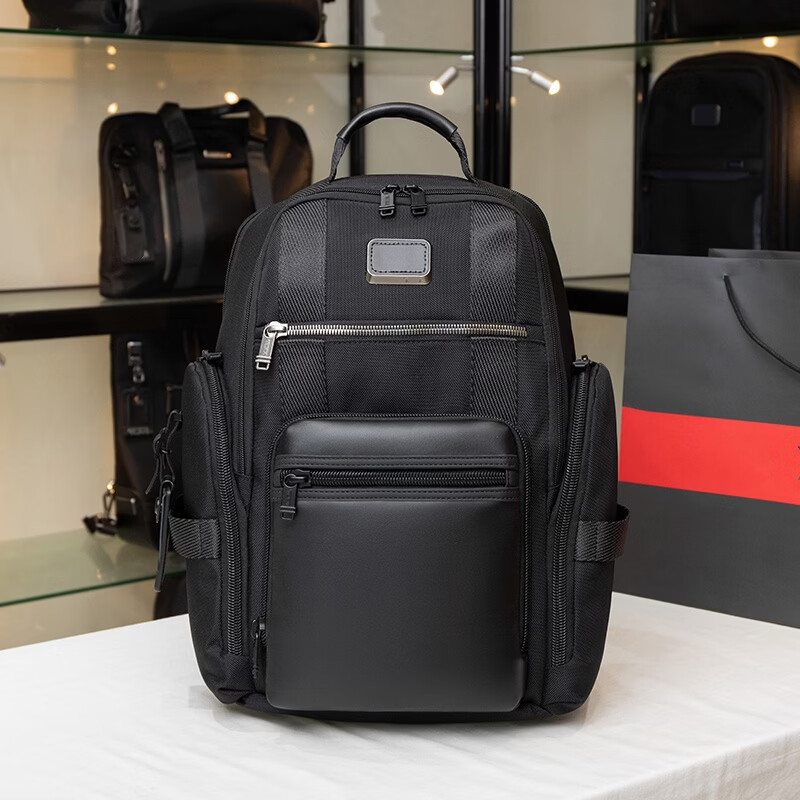 弹道尼龙双肩包男士商务通勤出差旅行大容量16寸防水电脑背包 黑色 232389黑色 京东折扣/优惠券
