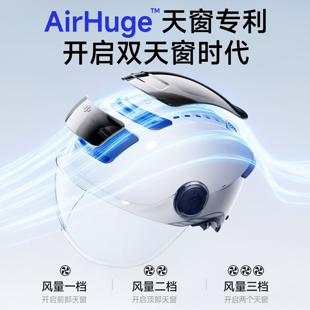 两只小蜜蜂电动车头盔3C男女士夏季防晒透气四季通用半盔摩托车电瓶车安全帽 3.0熊猫白【变色长镜】赠头盔锁+内衬 男女通用【头围58-62cm】