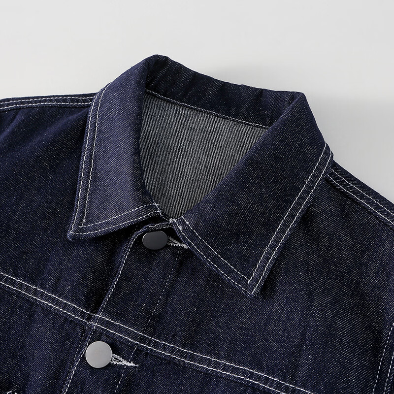 棉花堂【软牛仔】棉花堂童装男童女童牛仔外套防褪色耐磨儿童夹克上衣 深蓝 90