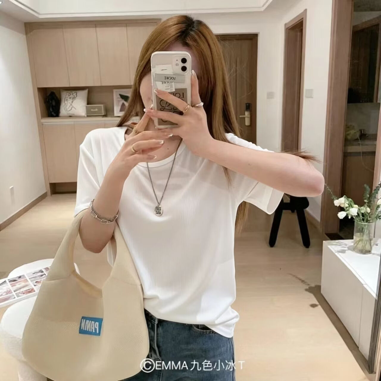 有只绵夏季新款小冰T恤宽松纯色上衣ins潮流圆领T恤短袖女生 白色 均码 80-135斤 京东折扣/优惠券