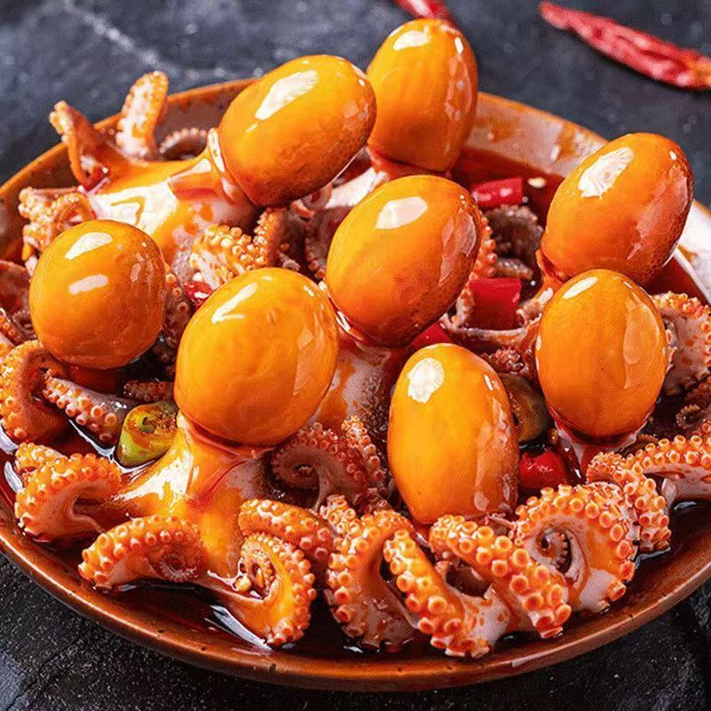 海领冠爆头八爪鱼鲜嫩多汁开罐即食捞汁海鲜罐头章鱼网红追剧零食下酒菜 爆头八爪鱼【麻辣味】爆肥1罐*100g 1罐