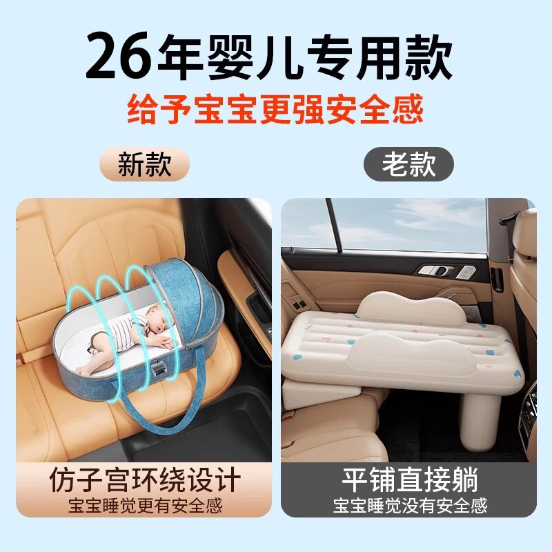 蹬捷婴儿手提睡篮外出便携式安全睡篮车载可平躺初生摇篮新生儿出院 【灰色】仿生环绕=给宝宝更好安全感 无规格