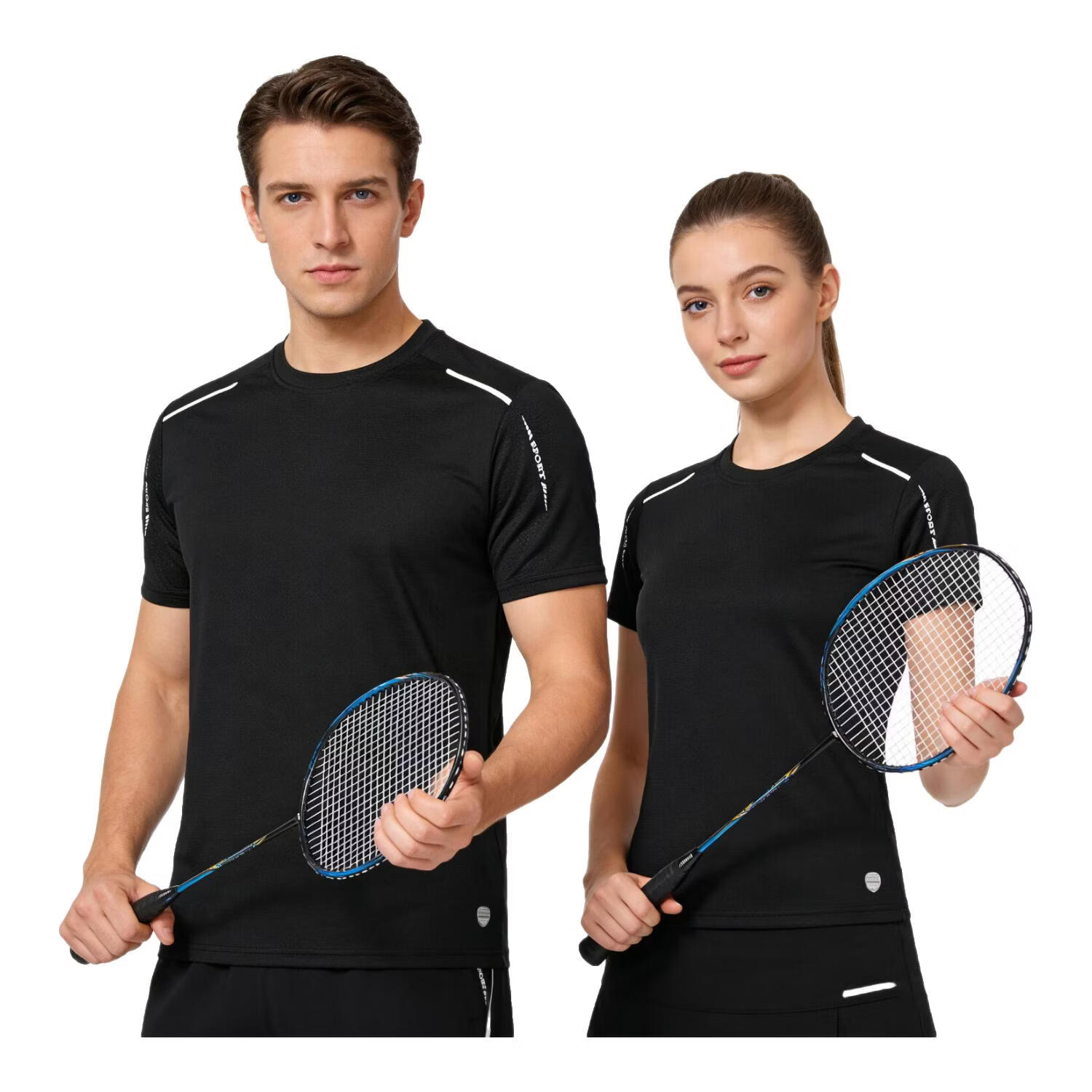 冰丝短袖t恤男女同款2026夏季休闲打底衫圆领速干衣服T恤运动透气 01-黑色 轻薄 2XL 125-140斤