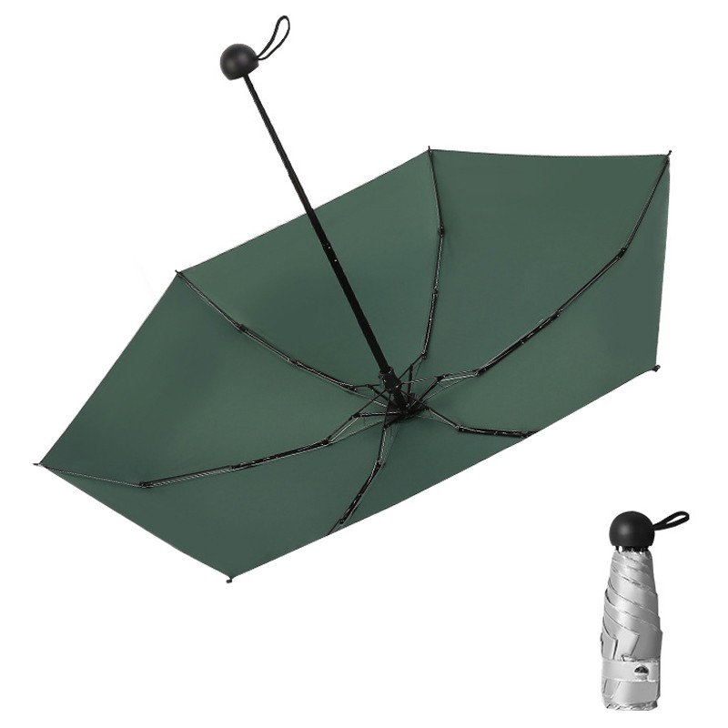 心欣贝 太阳伞迷你超轻女防晒防紫外线遮阳口袋折叠雨伞 遮阳伞 墨绿色