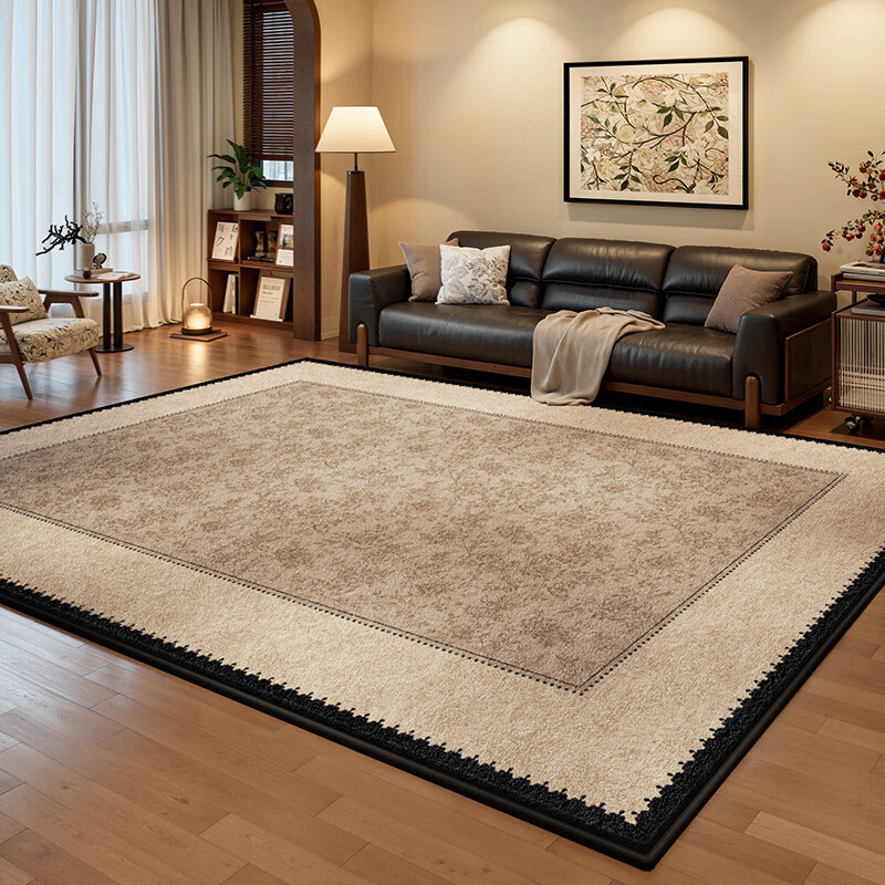 Y U-LIVE地毯客厅2026新款复古中古风免洗可擦防水防污免打理卧室茶几地垫 S仿羊绒-木槿夜色 200×340CM【扫地机器人可用 好打理】