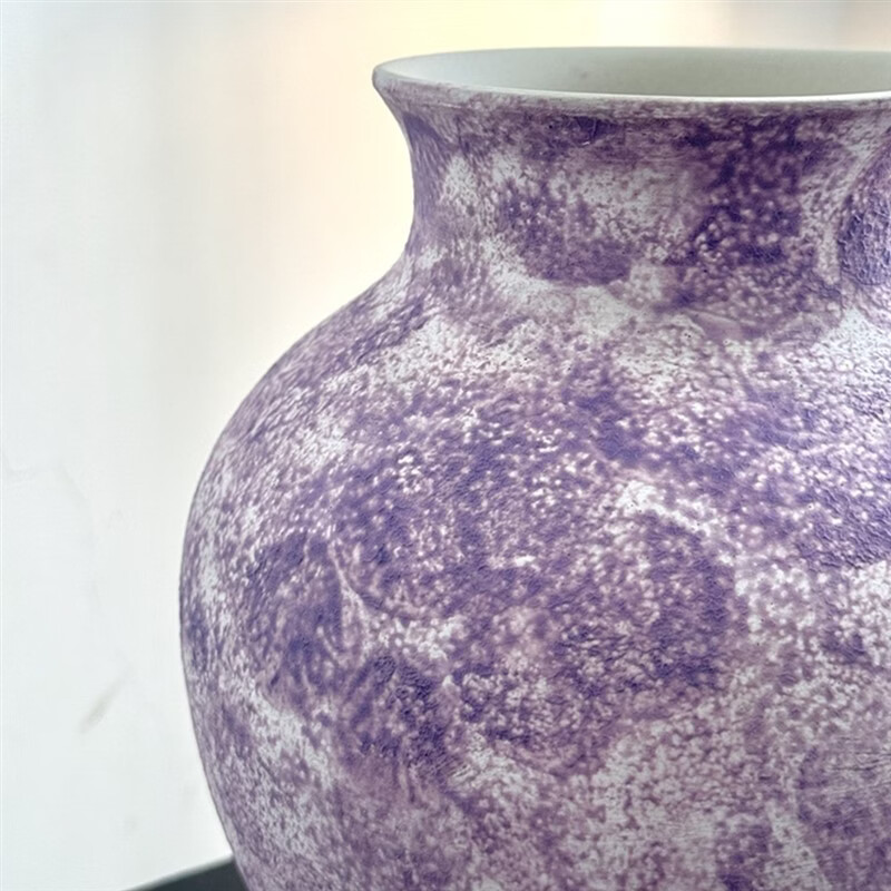 咏幻景德镇陶瓷花瓶感轻奢梦幻紫色小花瓶客厅餐桌复古水培插花器 彩色浪漫高24口10直径21