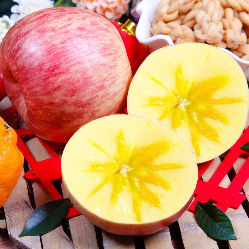 鲜农涧正宗新疆冰糖心苹果新鲜应季红富士生鲜水果丑苹果 整箱10斤 单果75-80mm 净重8.5斤+