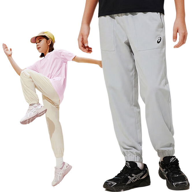 亚瑟士童装夏季男女儿童舒适防蚊裤轻薄防晒裤百搭运动裤 灰色 150 cm