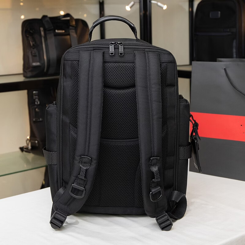 弹道尼龙双肩包男士商务通勤出差旅行大容量16寸防水电脑背包 黑色 232389黑色