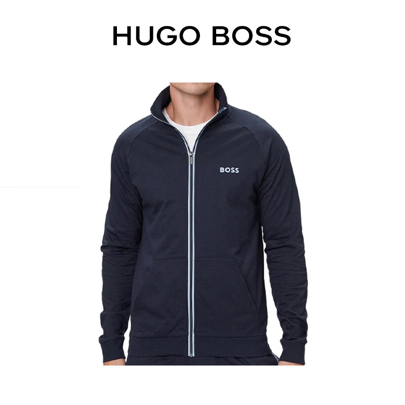 BOSS雨果博斯冬季新款春秋休闲潮流男长袖卫衣外套深蓝S