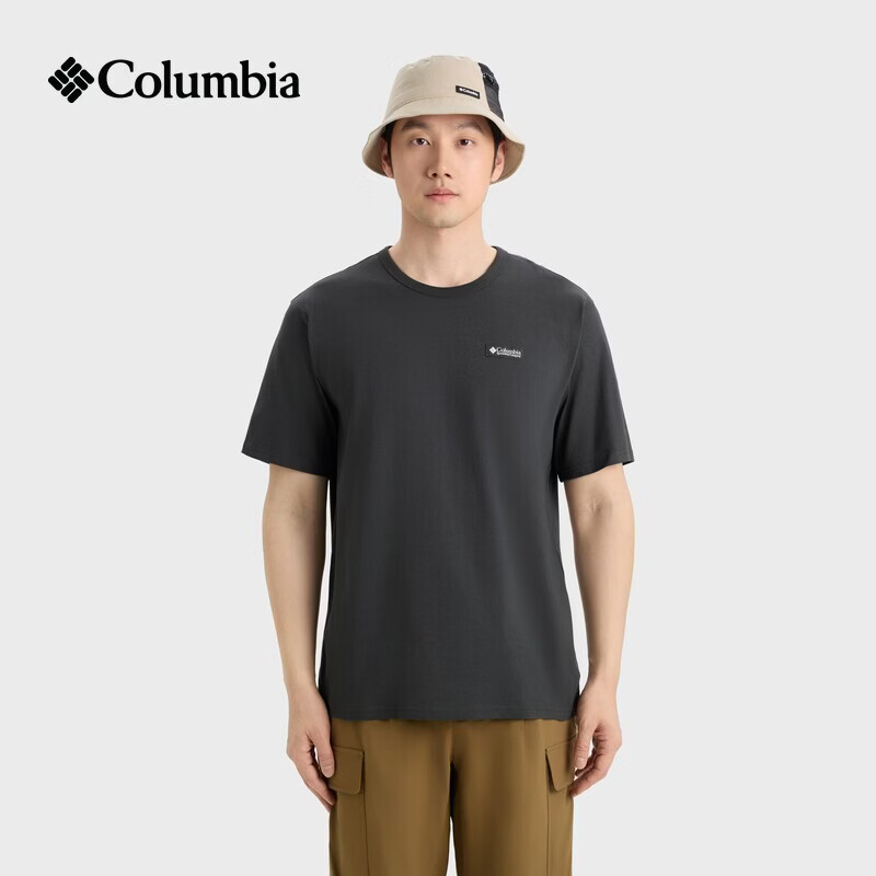 哥伦比亚（Columbia）2026春夏新品户外男子透气凉爽时尚圆领运动休闲短袖T恤AE9852 011-鲨鱼黑 M (175/96A)