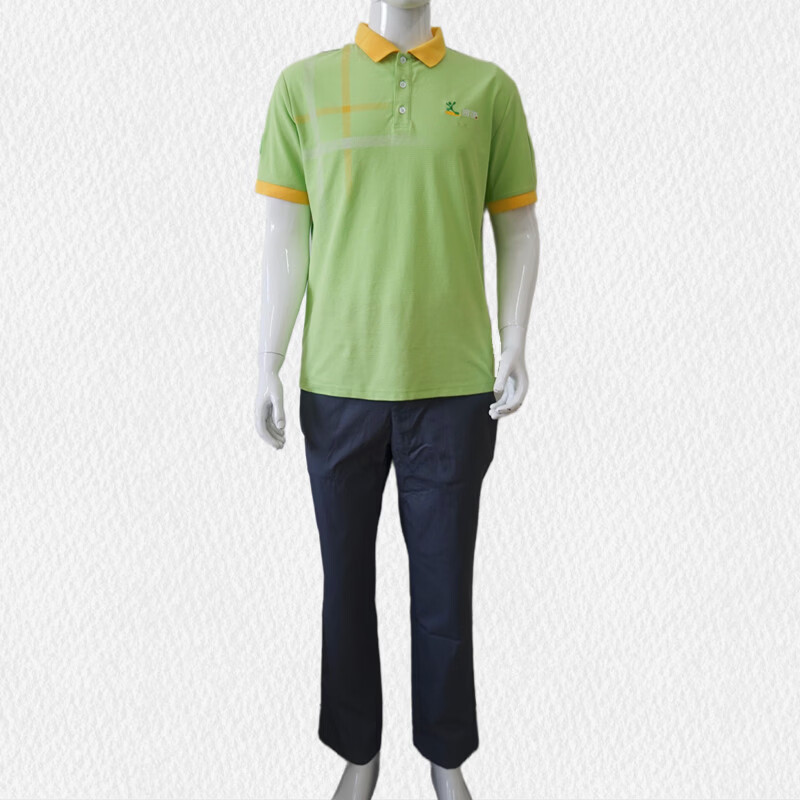 学子言中石化夏季工作服中石化易捷加油站工服新款防静电短袖T恤POLO衫 裤子 XL 175