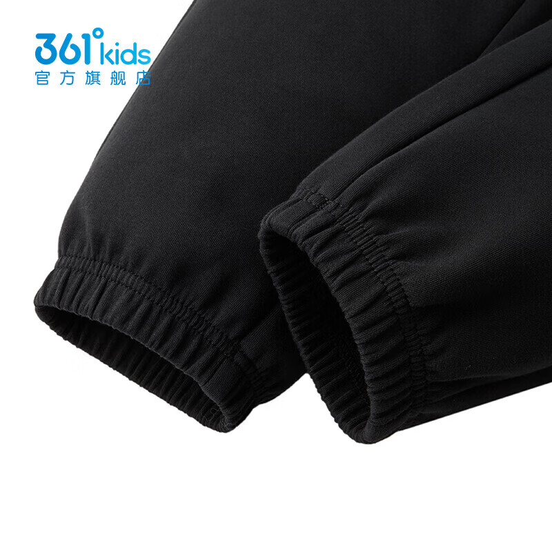 361°童装男童长袖针织套装儿童百搭年春秋新款女童圆领运动套装 经典黑/经典黑 110 cm