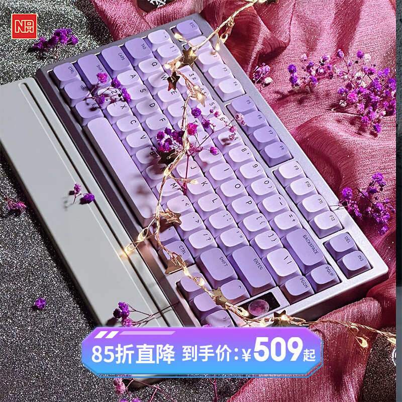 NDNH三模MAC无线蓝牙超薄矮轴屏幕全铝办公客制化not defined 键盘 ND75LP紫藤220目阳极RGB矮轴 三模 京东折扣/优惠券