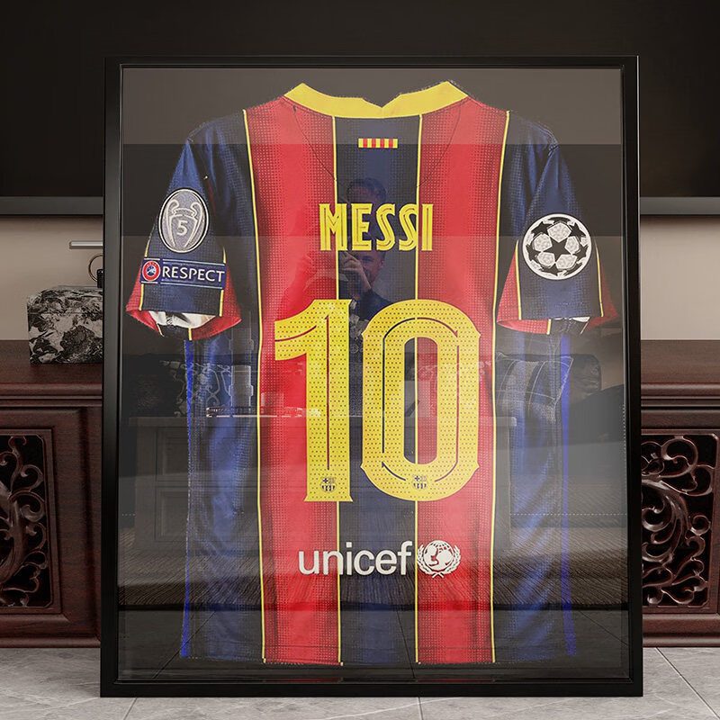 诗元球衣裱框相框足球篮球NBACBA挂墙装裱收藏展示衣服框实木画框定制 黑色 框内可放28寸【50*70cm黑白背景可用