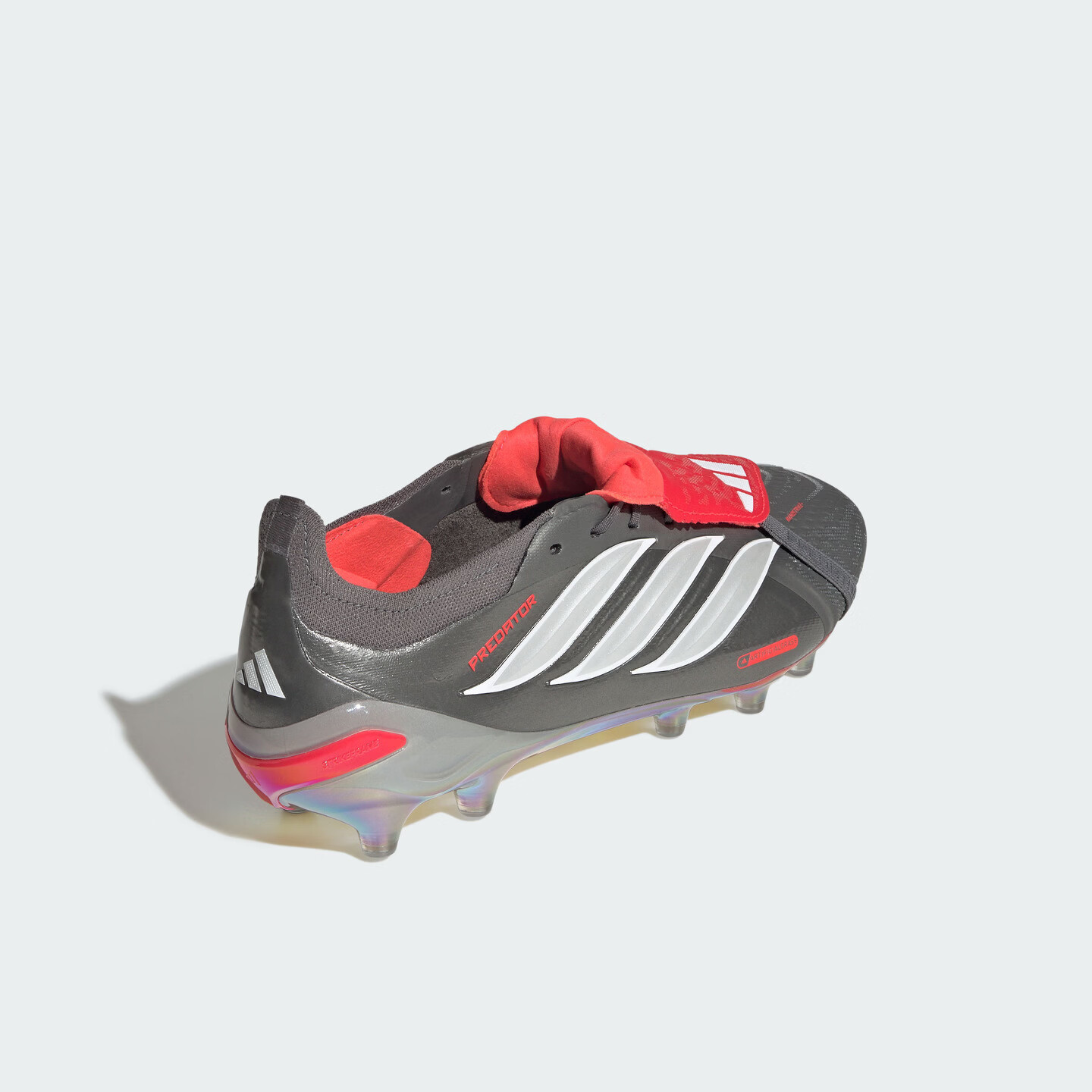 adidas PREDATOR ELITE FT AG人草短钉翻折鞋舌款足球鞋阿迪达斯 亮金属铁灰/白色/亮红(推荐选大半码) 41