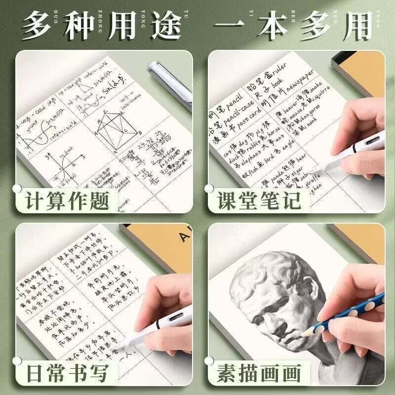 清洁jtt 分区(4本400页) 分区草稿本空白笔记本