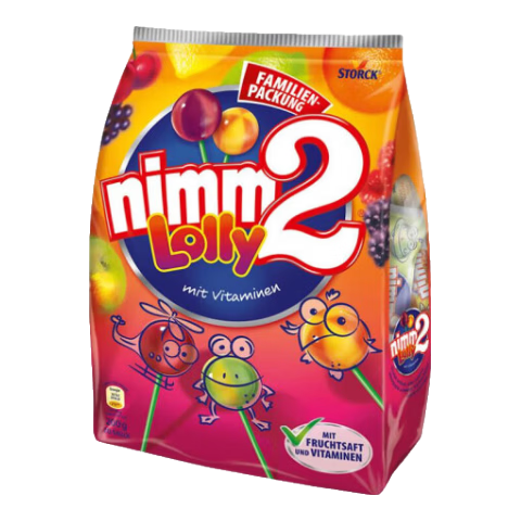 二宝（Nimm2）德国进口果汁棒棒糖200g*2袋40支混合味儿童休闲零食喜糖