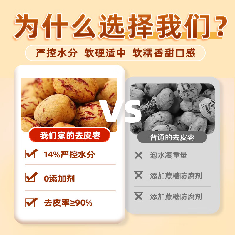 呈雪醇去皮去核红枣婴儿0添加辅食宝宝虎皮枣无皮无核大枣脱皮旗舰店 【0添加 去皮红枣】500g*2罐（≥90%回购选择）