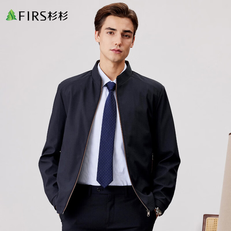 杉杉（FIRS）外套男春秋新款休闲翻领公务时尚百搭上衣服行政夹克男士 深藏青 L 175/92A(L)