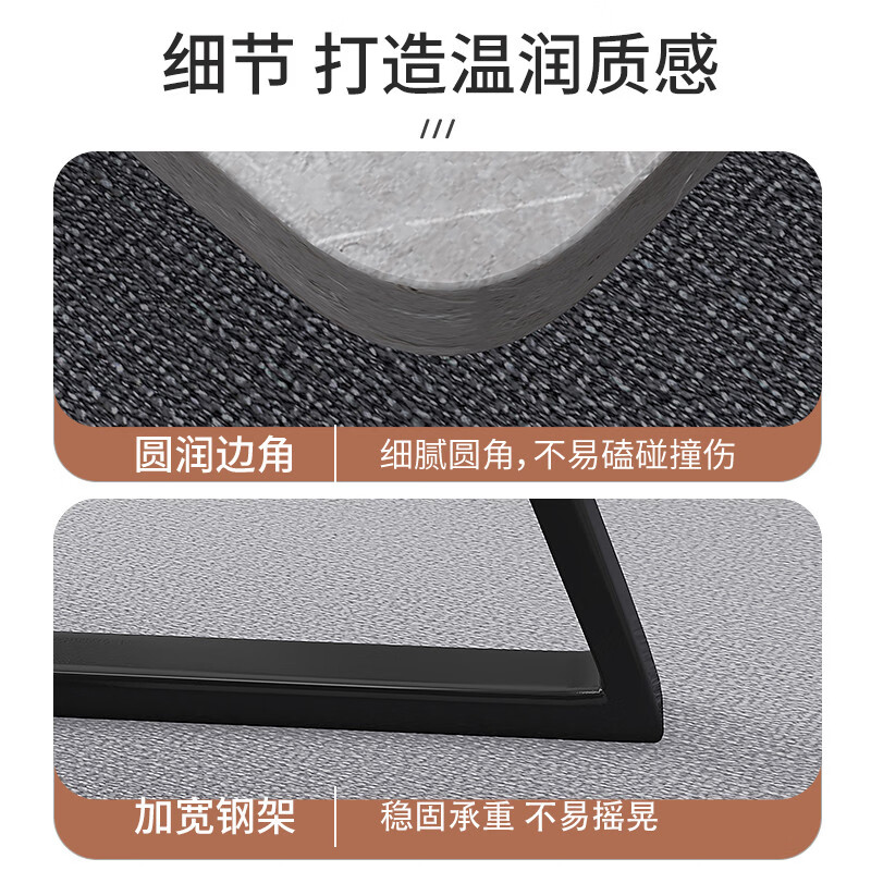 溥畔茶几客厅简约现代办公室沙发高级感小茶桌小户型2025新款 [实木生态板实木腿]莫兰迪灰色120cm