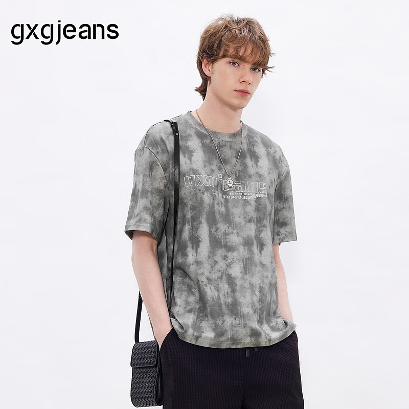 gxgjeans��װ ������Ⱦʱ�п�������Բ�����T���� 26����Ʒ �Ұ�ɫ XL (180) 111Ԫ
