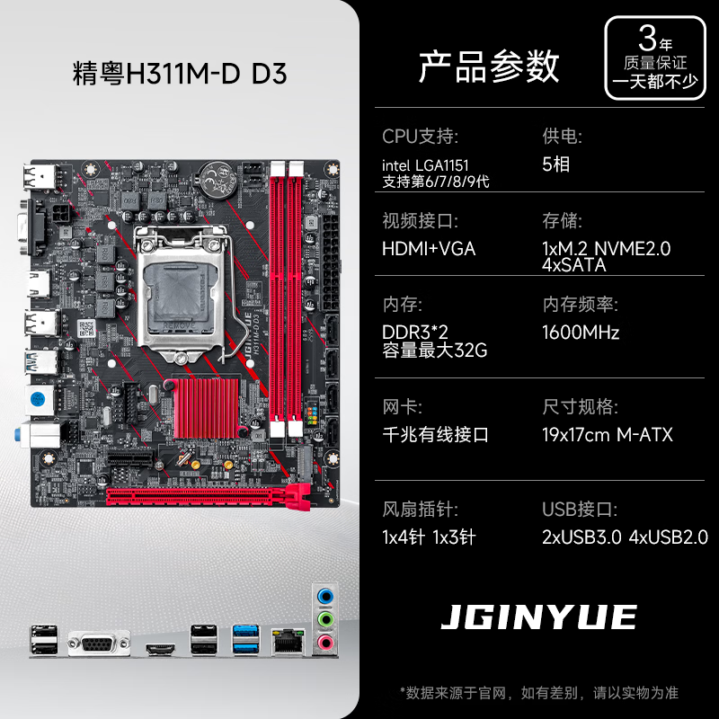 精粤 H311M D D3 DDR3 图 3