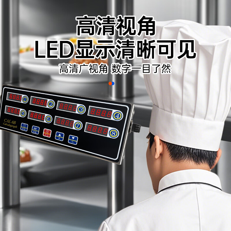 DIY计时器商用厨房多通道定时器汉堡炸鸡烘焙餐饮店专用倒计时提醒器 16道计时器[进口芯片+永久记忆+插电款]