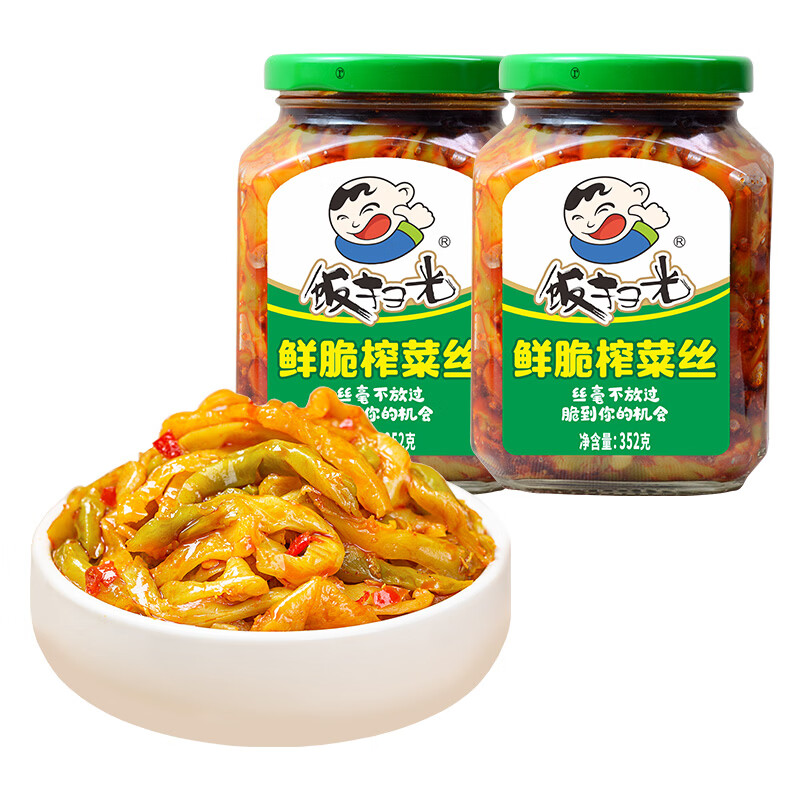 饭扫光鲜脆榨菜丝 2 瓶到手仅 15.9 元