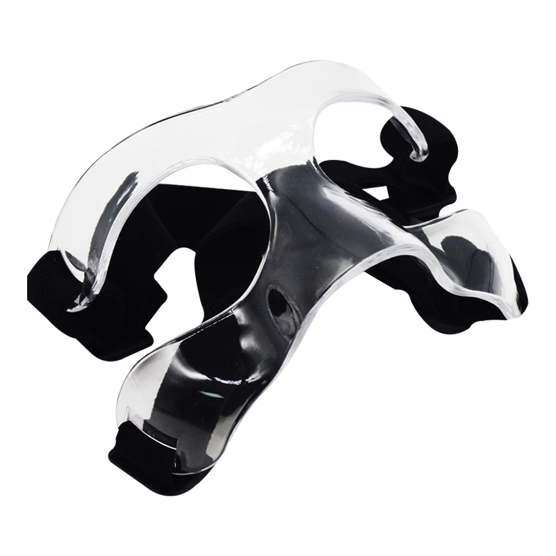 泽赛高透篮球面具护鼻防护面罩日常训练足球篮球运动保护装备半框款式 运动防护面具成人青少年通用透明款篮球护脸面具 篮球防护面罩护鼻脸防撞面具头部保护罩透明色篮球运动